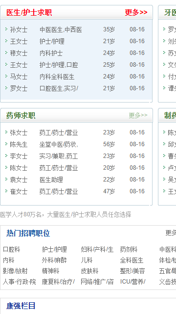 康强人才医疗招聘网